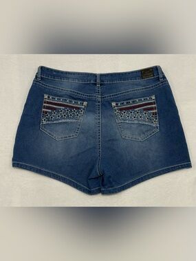 Love Indigo Women’s 16 Americana Patriotic Denim Shorts